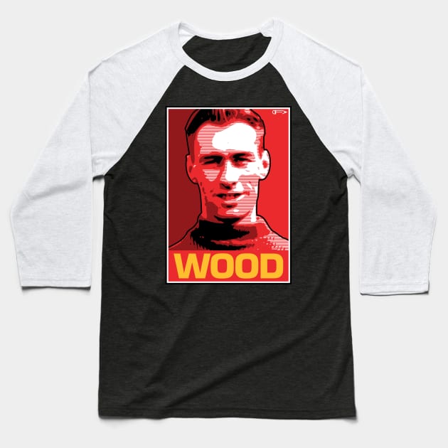 Wood - MUFC Baseball T-Shirt by David Foy Art